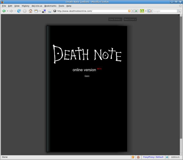 Death Note na internet