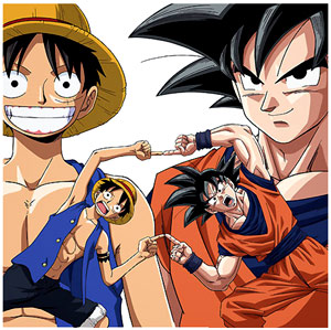 Goku e Luffy fazem fusão!